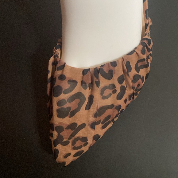 Gianni Bini Henzlee Leopard Print Chiffon Wrap-Up Heels, Approx. 4”, Size 8.5 - Picture 2 of 7